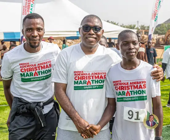 Prince Adewole Adebayo Flags Off 2nd Edition Of The Christmas Marathon & Queen Lillian Adebayo Health Walk In Ondo City Prince Adewole Adebayo