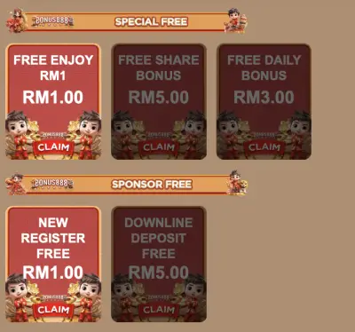 bonus888 free credit